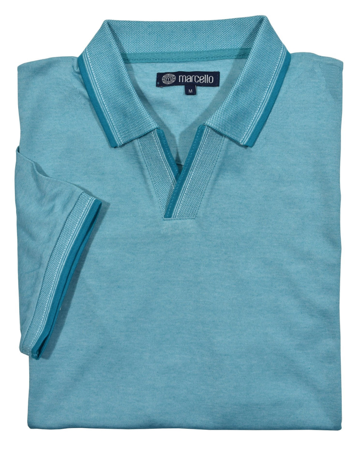 P229 Teal Open Collar Polo