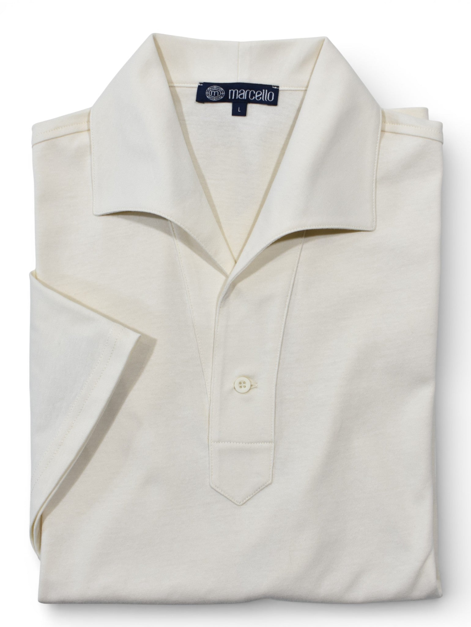 P230 One Piece Collar Ecru Knit Polo
