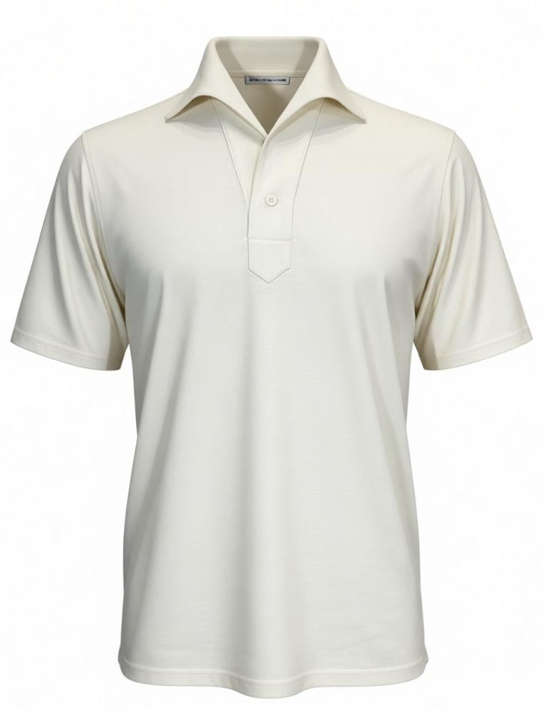 P230 One Piece Collar Ecru Knit Polo