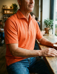 P230 One Piece Collar Orange Knit Polo