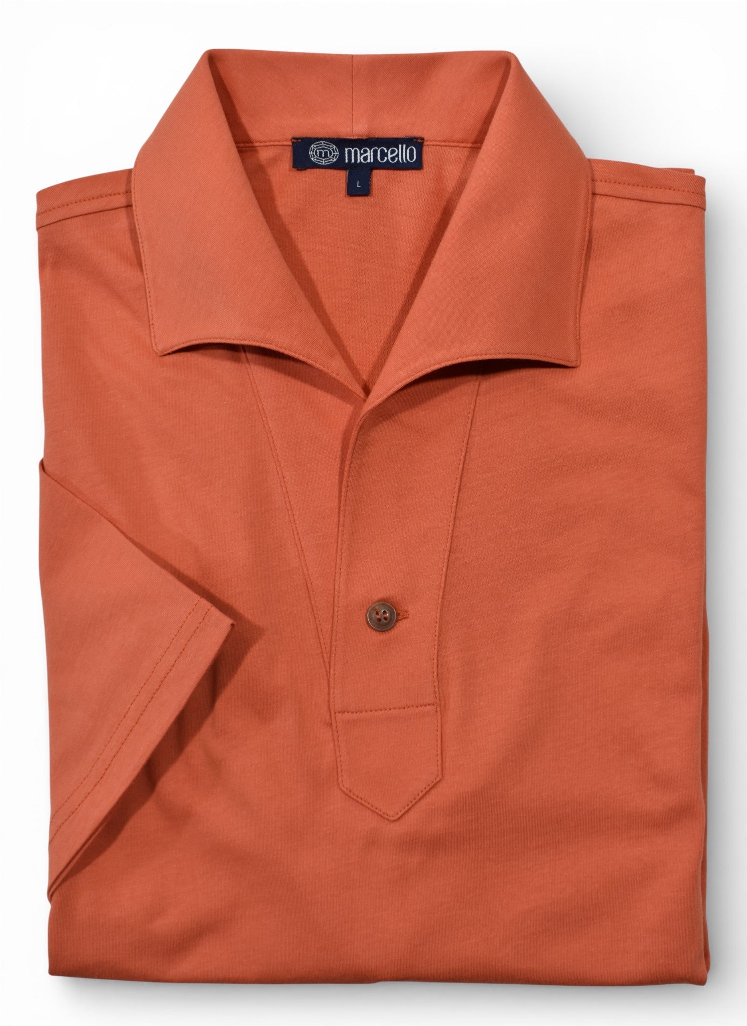 P230 One Piece Collar Orange Knit Polo