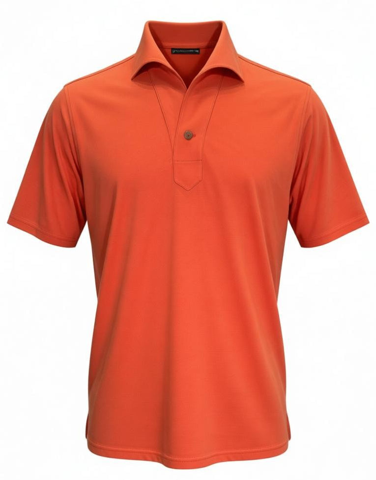 P230 One Piece Collar Orange Knit Polo