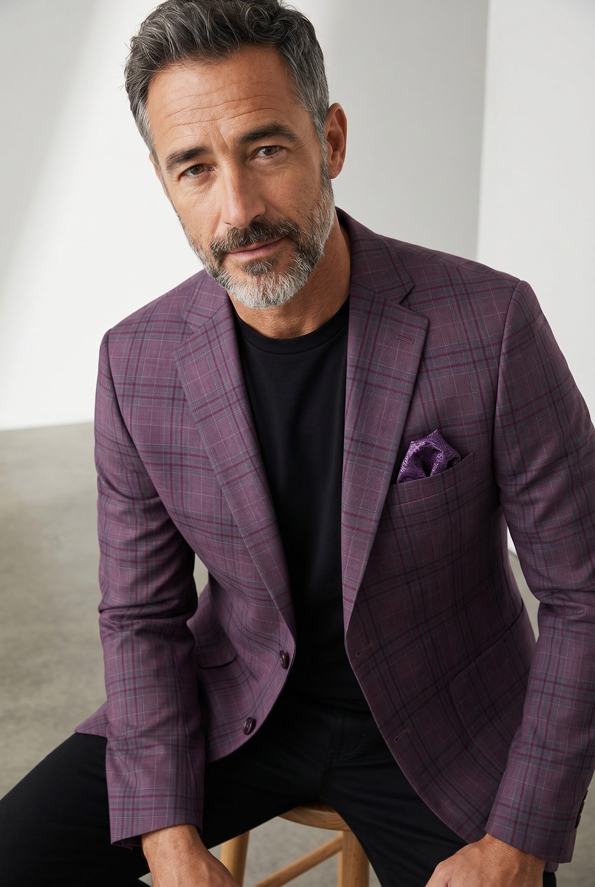 SC104 Marcello Italian Mauve Plaid