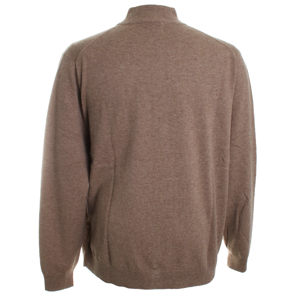 Merino Wool Mock Neck Quarter Zip Sweater