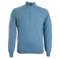 Merino Wool Mock Neck Quarter Zip Sweater