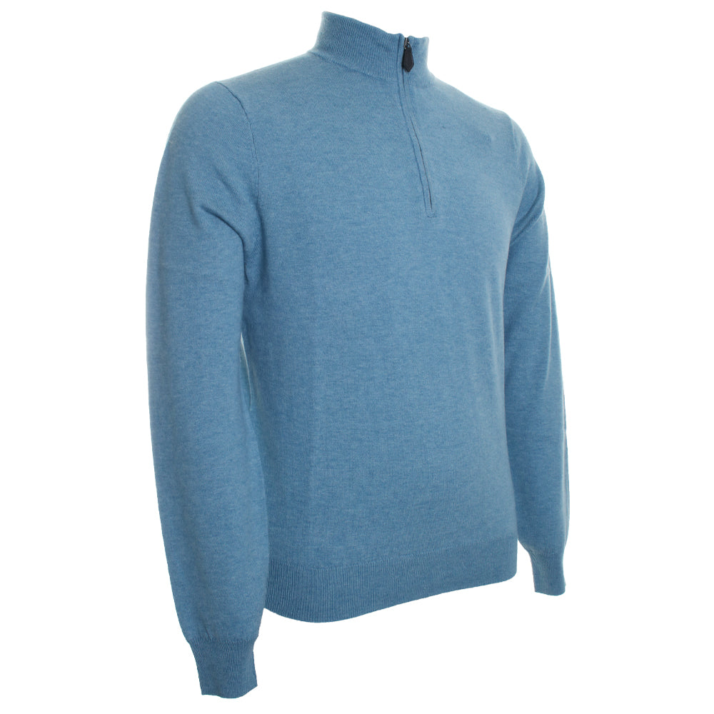 Merino Wool Mock Neck Quarter Zip Sweater