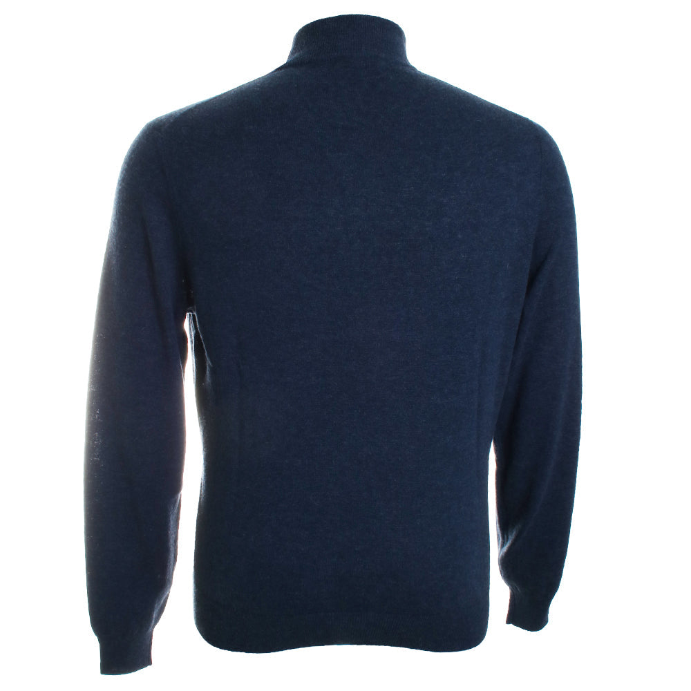 Merino Wool Mock Neck Quarter Zip Sweater