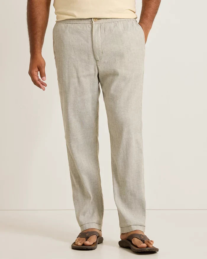 Beach Coast Stretch-Linen E-Waist Pants