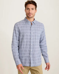 Barbados Breeze Playa Plaid Stretch-Linen Shirt
