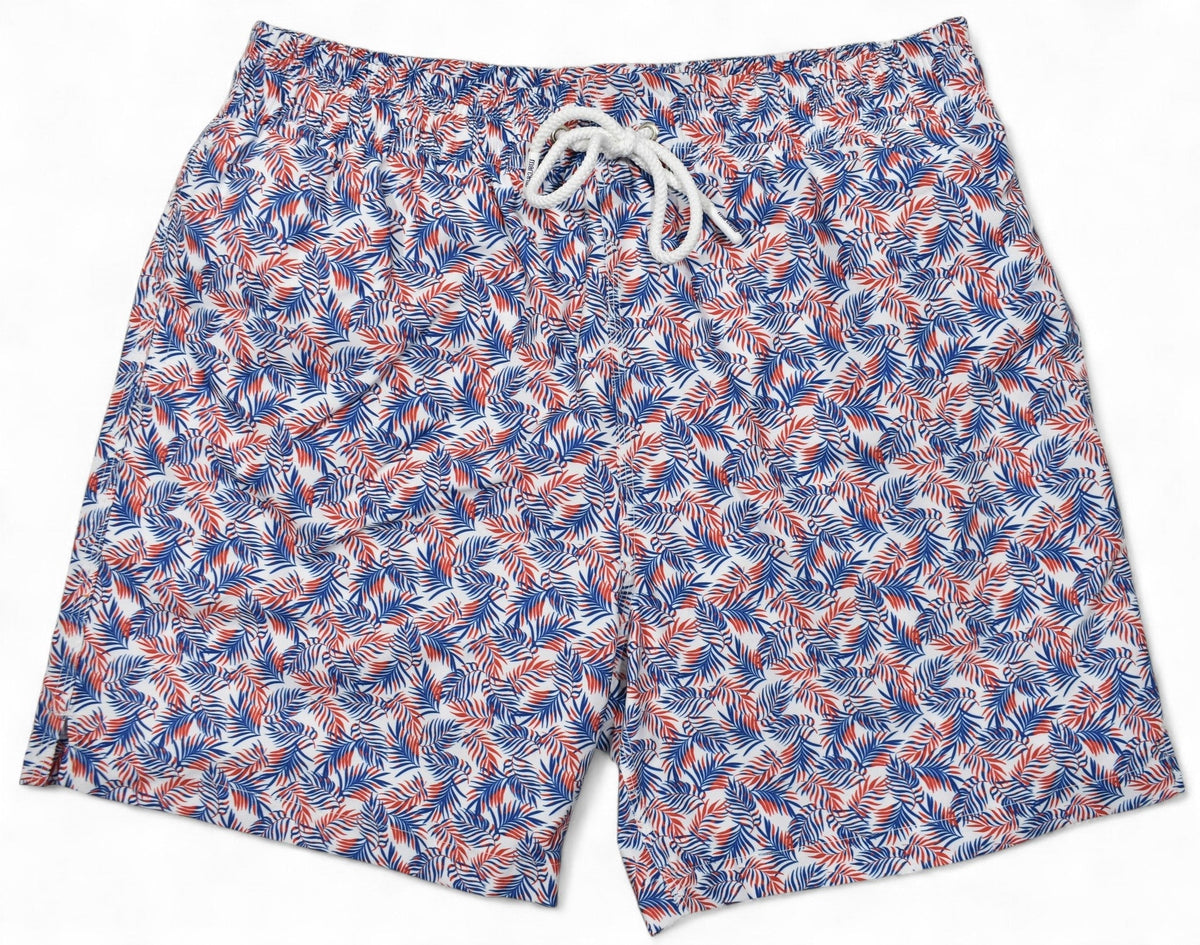 SW007 Navy-Red Foliage Swim Suit