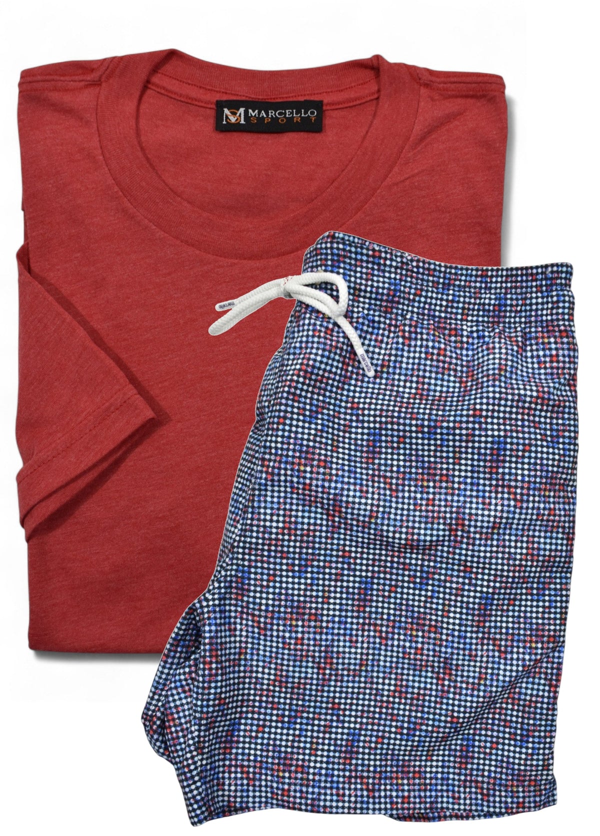 Circle Shaded Swim & Red Tee