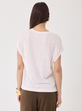 Stretch Linen Sleeveless Scoopneck