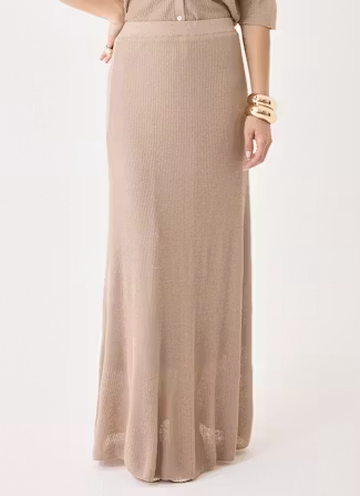 Linen Rib Knit Maxi Skirt