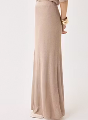 Linen Rib Knit Maxi Skirt
