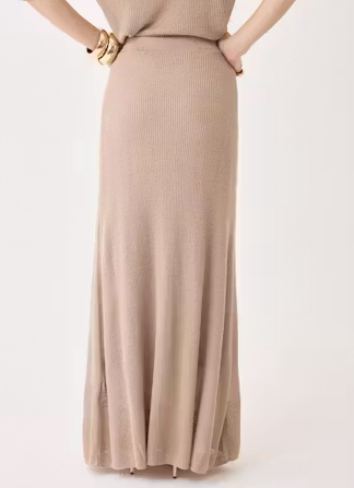 Linen Rib Knit Maxi Skirt
