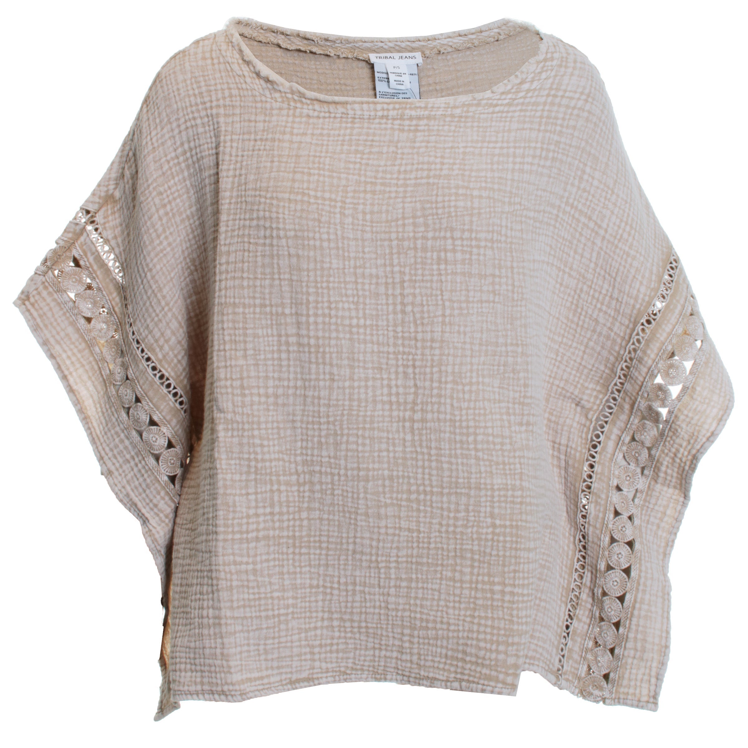 Kaftan Blouse w/ Fancy Trims