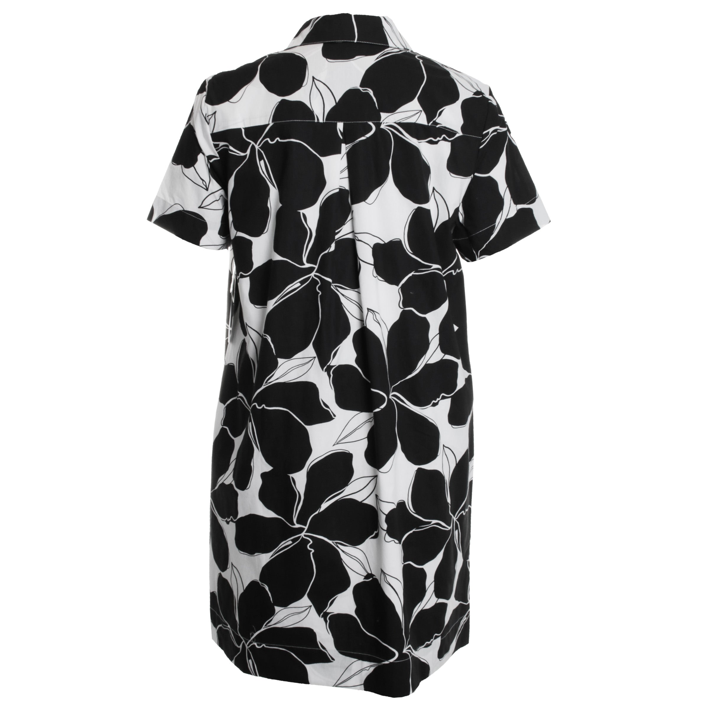 Short Sleeve Button Up Polo Collar Dress w/ Lining