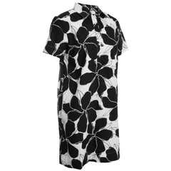 Short Sleeve Button Up Polo Collar Dress w/ Lining