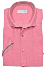 W017L Pink Boardwalk Cotton Linen Sport Shirt LS