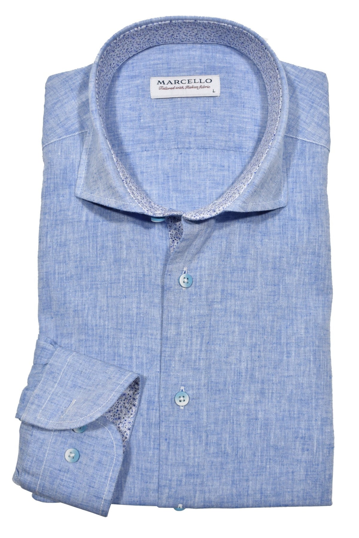 W017L Sky Boardwalk Cotton Linen Sport Shirt LS