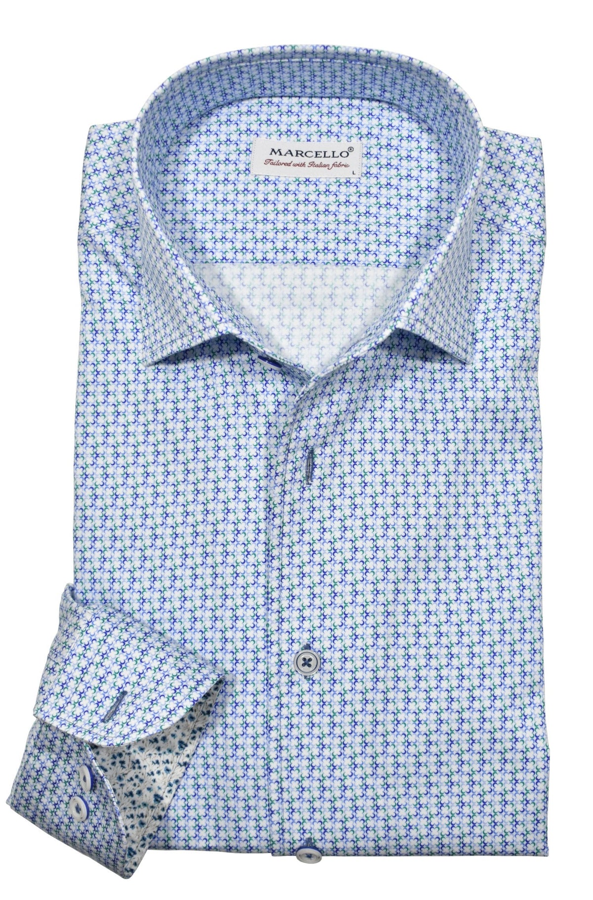 W020R Indigo Clover Roll Collar