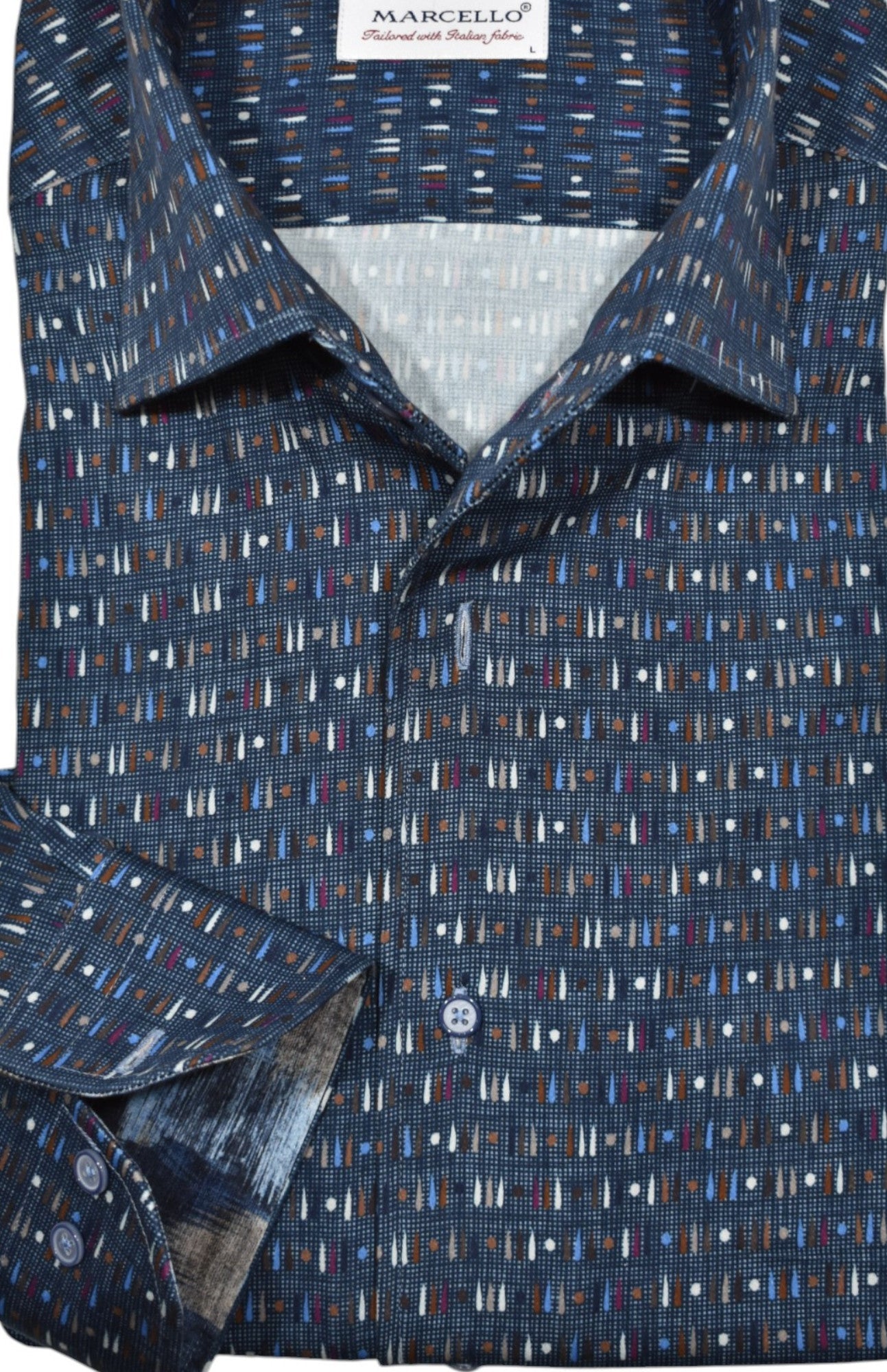 W073R Teardrop Hopsack Roll Collar