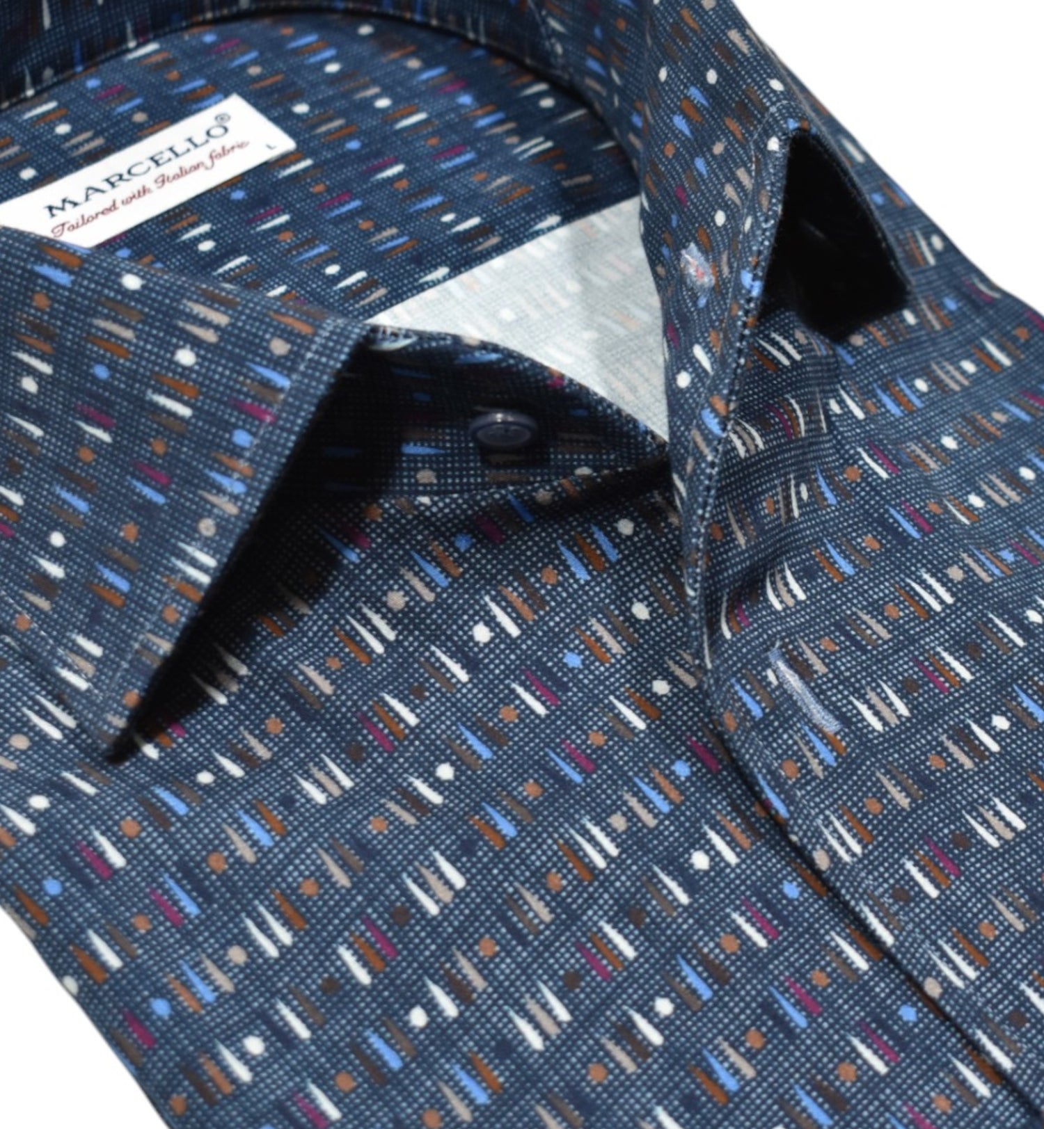W073R Teardrop Hopsack Roll Collar