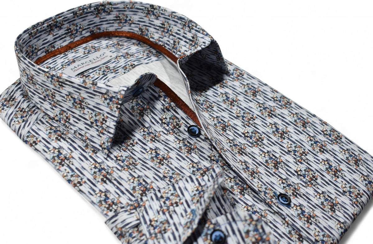 W119 Vertical Stripe Floral