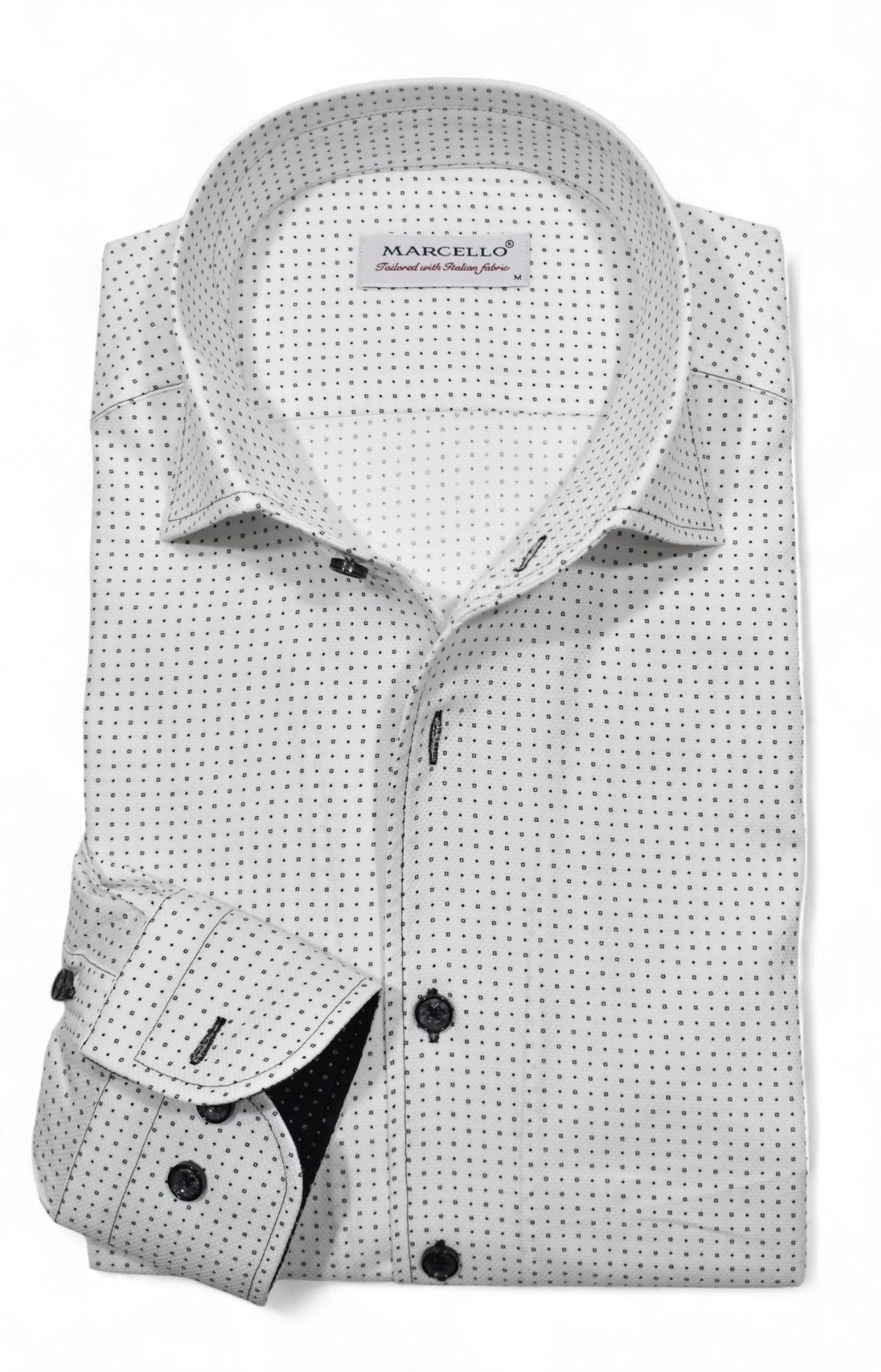 W132 White with Black Fine Square