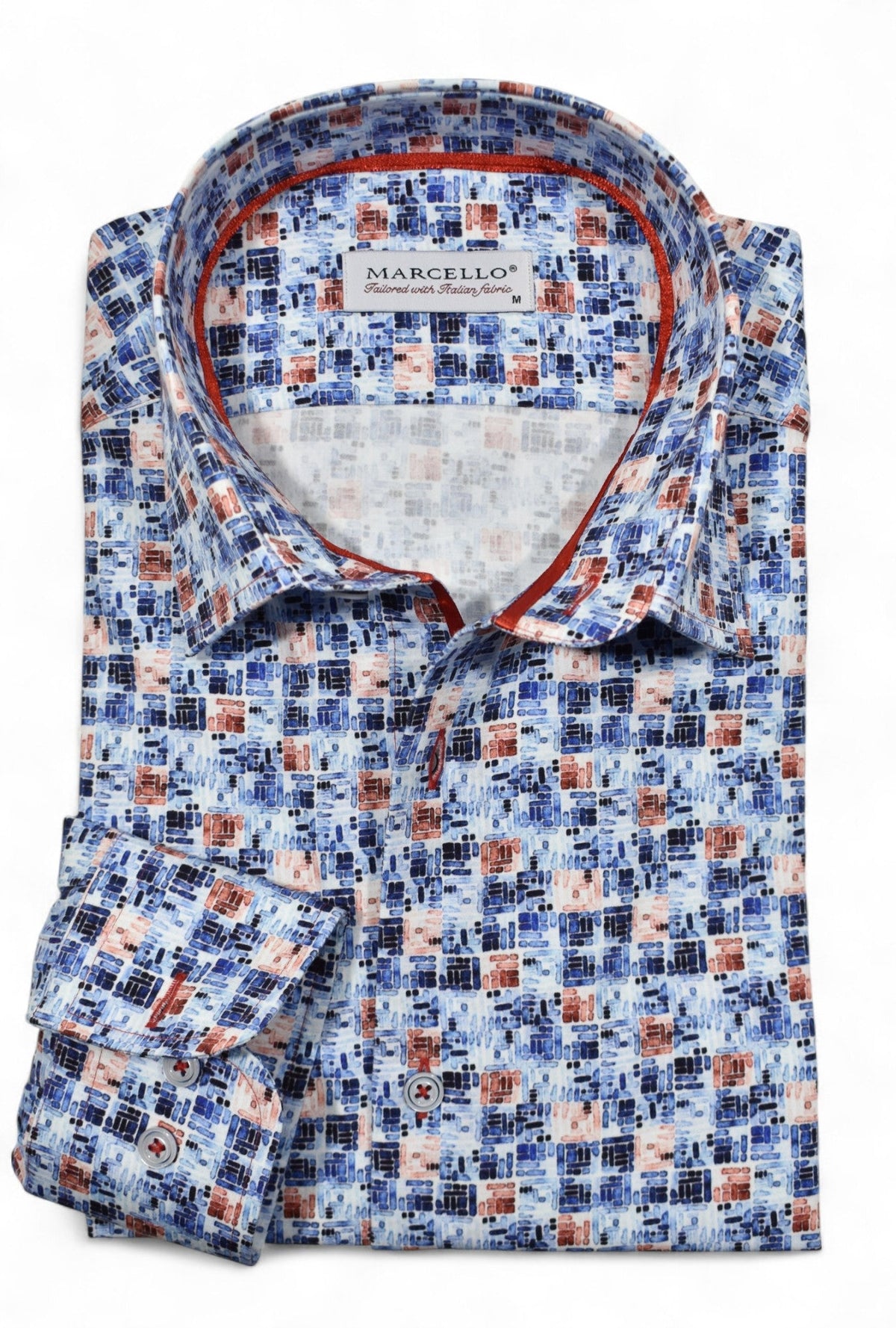 W156 Navy Red Grid