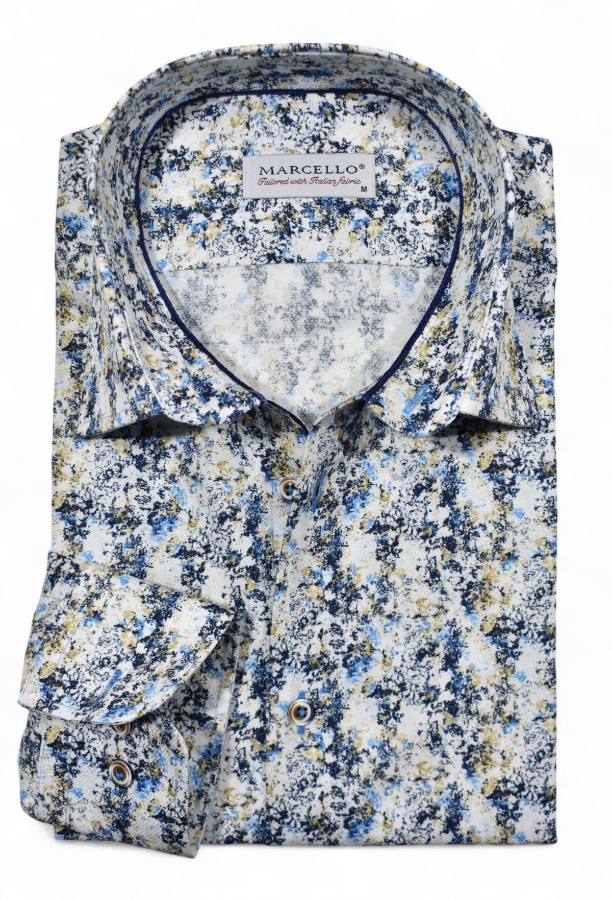 W168 Gold Navy Abstract