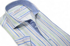 W178S Cotton/Linen Shaded Stripe