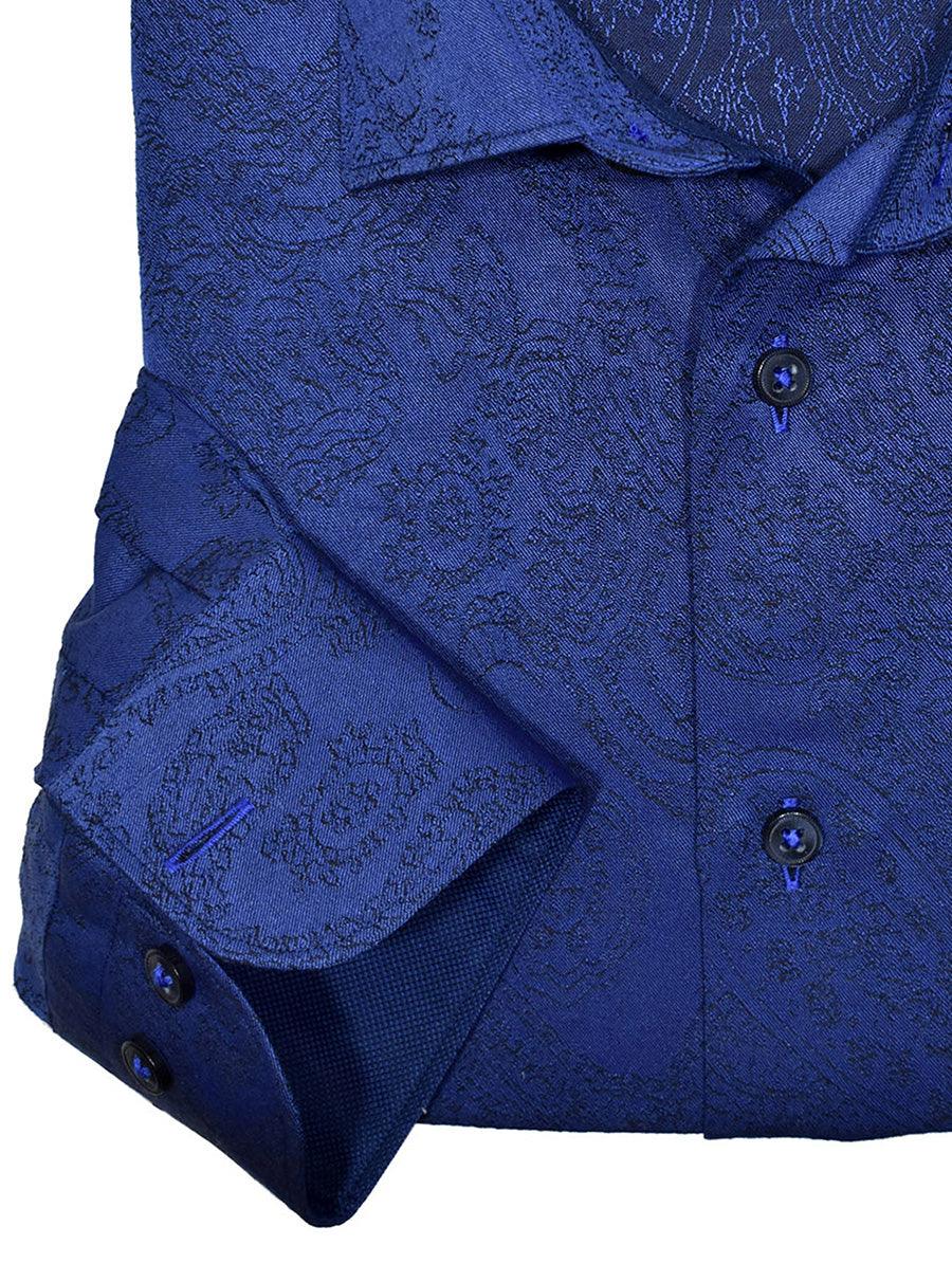 W420 Tonal Navy Paisley Cotton Shirt