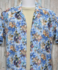 W494S Denim Floral Camp Shirt