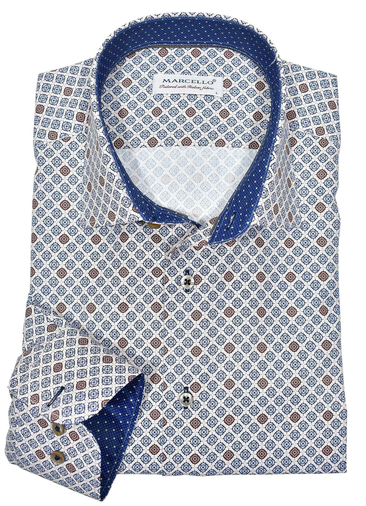WM545 Slim Fit Ecru Medallion