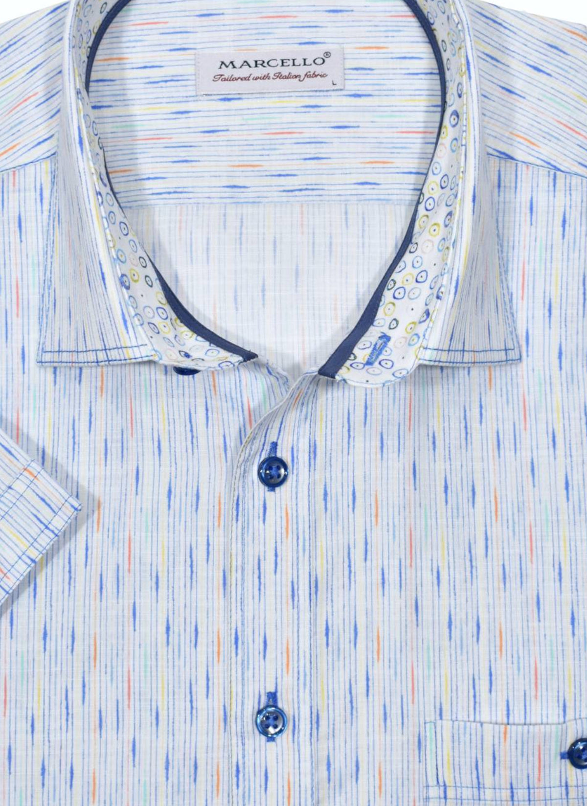 W619S Blue Brushed Stripe Cotton Shirt