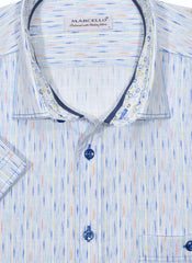 W619S Blue Brushed Stripe Cotton Shirt