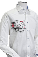 W619 White- Gambling Motif