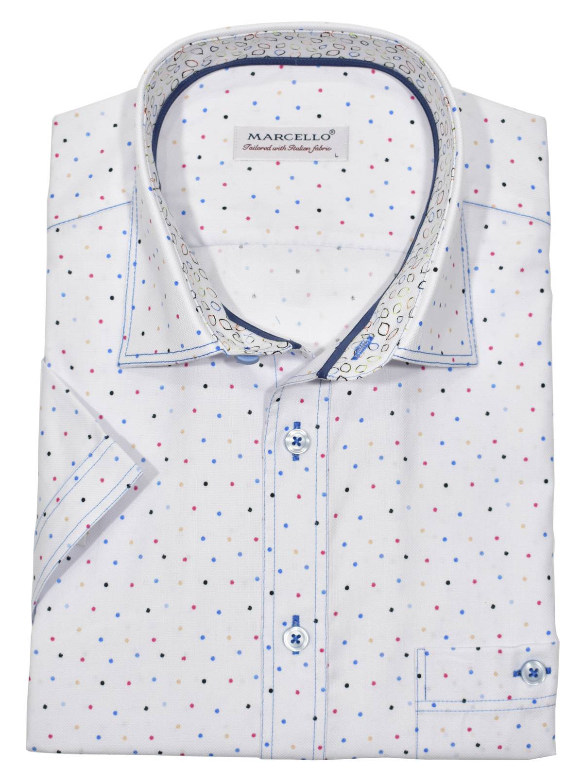 W622S Fine Color Dot Short Sleeve Shirt