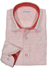 W685 Red Linen Look Mini Check