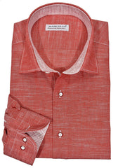 W686S Red Short Sleeve Classic Solid Linen
