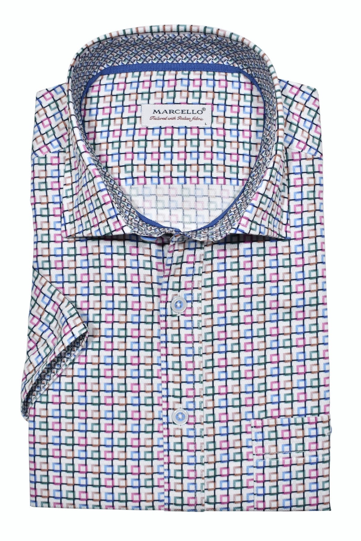 W784S Colored Geometric Check SS