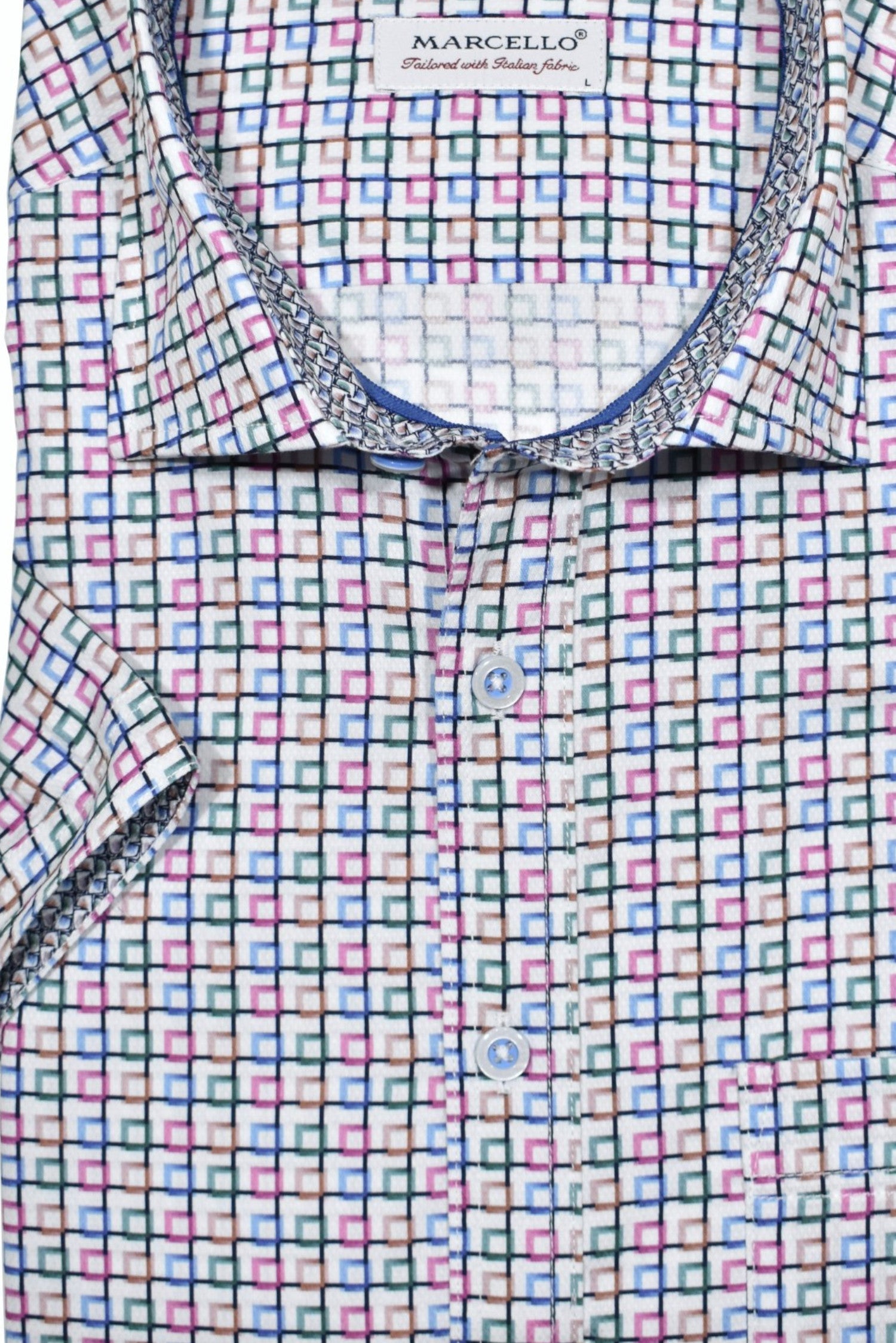W784S Colored Geometric Check SS
