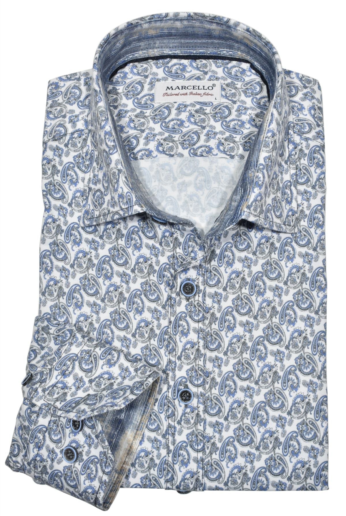 W807 8 Way Stretch Slated Paisley XX