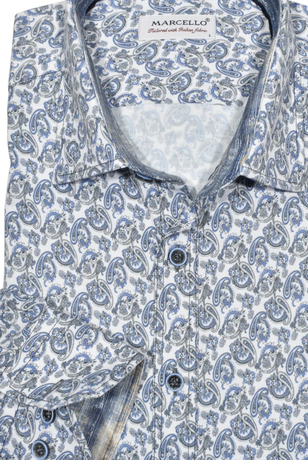 W807 8 Way Stretch Slated Paisley XX