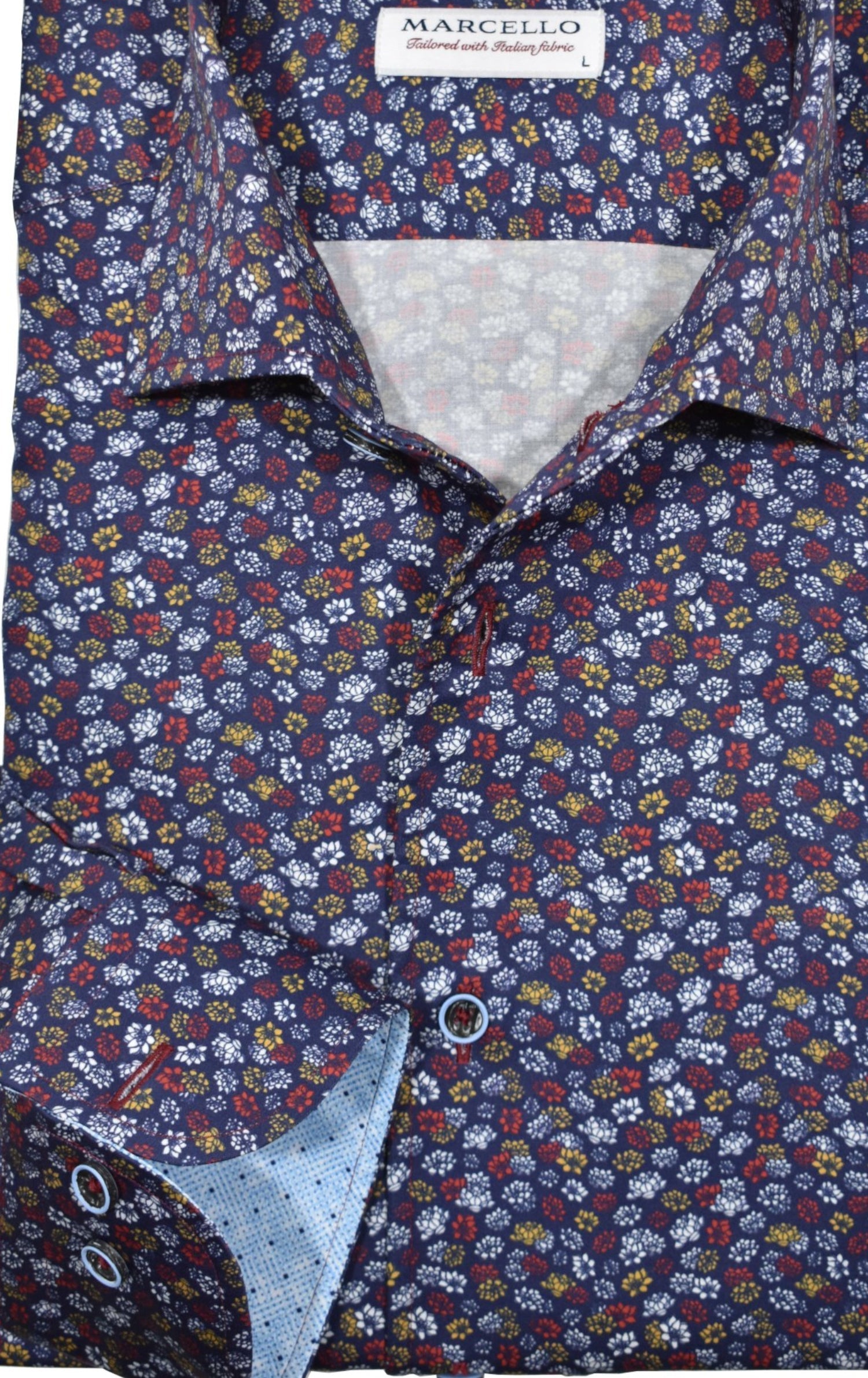 W873TR Roll Collar Floral TRIM FIT