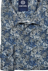 W8910 8 Way Stretch Indigo Abstract