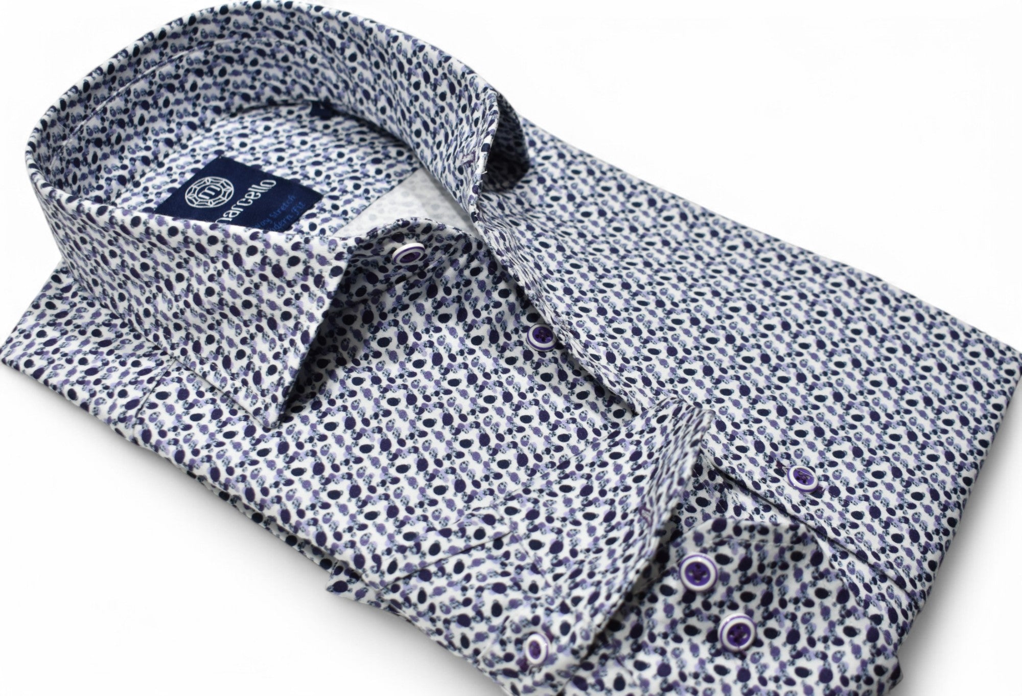 W8979 Teared Abstract Stretch Shirt