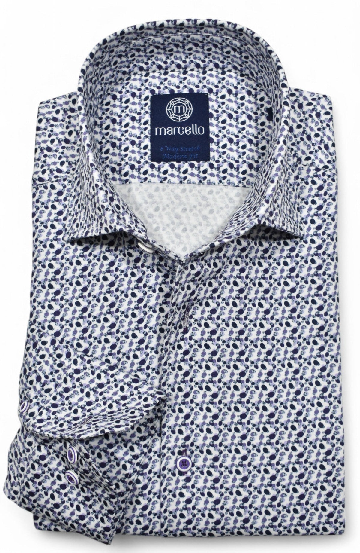 W8979 Teared Abstract Stretch Shirt