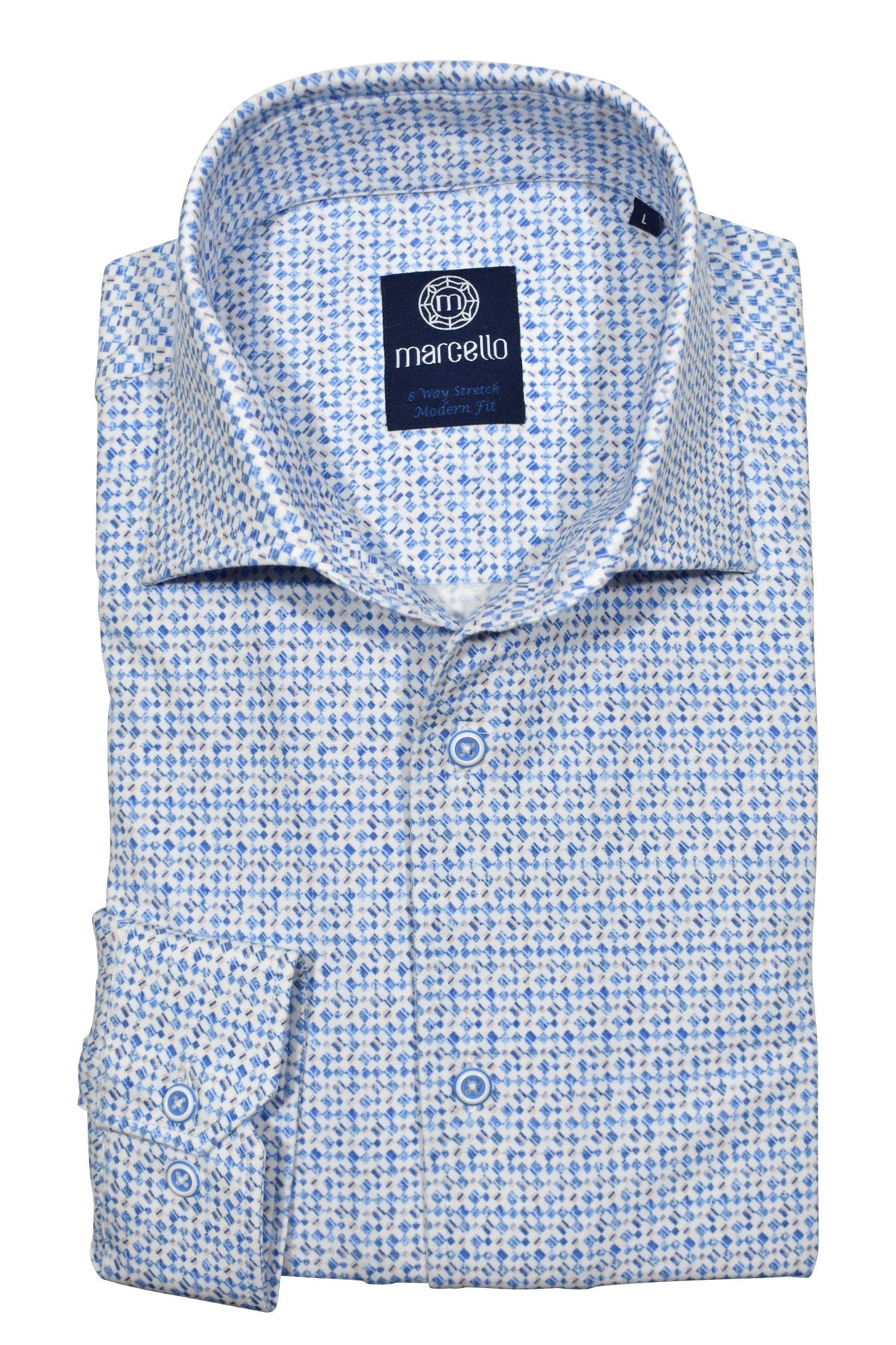 W8980R Sky Geometric Stretch Cotton